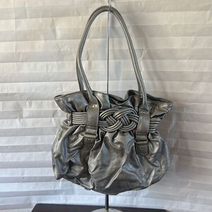 Silver Hobo Bag for Women – Large Casual Shoulder Purse, Unbranded